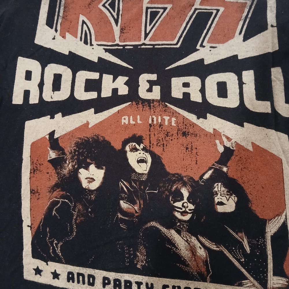 KISS Black T-shirt Rock And Roll All Nite!
